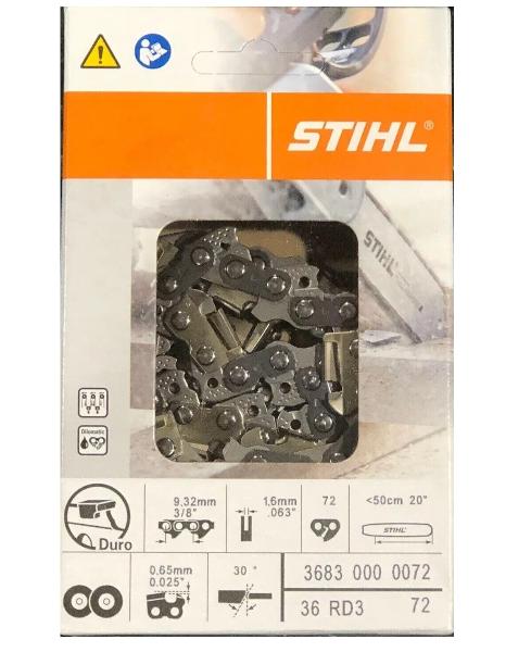 STIHL 36830000072 - Cadena motosierra STIHL 3/8 Rapid Duro 3 WIDIA 72  eslabones