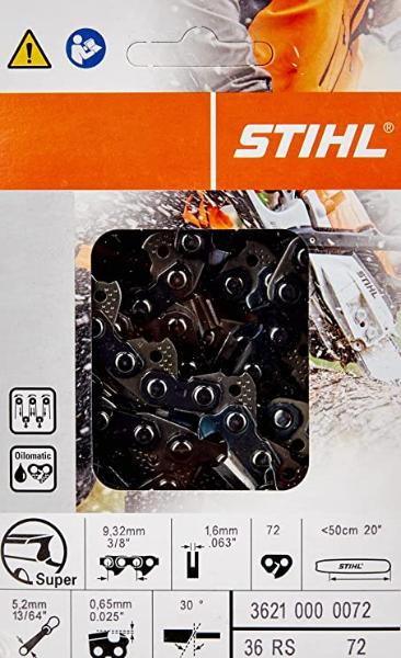 STIHL 36210000072 - Cadena motosierra STIHL 3/8 Rapid Super 72 eslabones