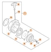 STIHL 41511904005 - Conjunto de mecanismo de arranque desbrozadora STIHL