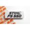 STIHL 41169671506 - Placa de identificacion capot motor desbrozadora STIHL FS550